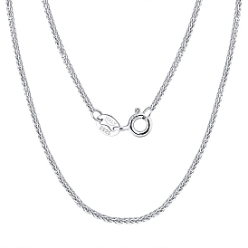 925 Sterling Silver Wheat Chain Necklaces for Women, with S925 Stamp