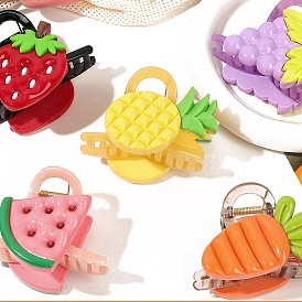 Fruit Plastic Claw Hair Clips, Hair Accessories for Women & Girls