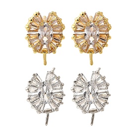 Серьги-гвоздики из латуни с фианитом, без кадмия и без свинца, долговечный