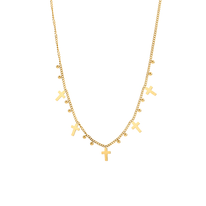 304 подвесные из нержавеющей стали ожерелья, крестик, ионное покрытие (ip)