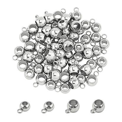 304 Stainless Steel Tube Bails, Loop Bails, Bail Beads, Rondelle