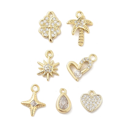 Латунные микропаве прозрачные кубические циркониевые подвески, реальный 14 k позолоченный