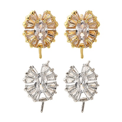 Серьги-гвоздики из латуни с фианитом, без кадмия и без свинца, долговечный