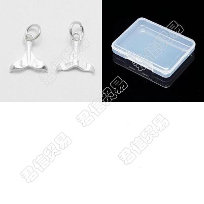 5Stück 925 Sterling Silber Anhänger, Walschwanz Form, mit 925 Stempel, mit Ringe springen