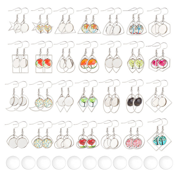 Наборы для самостоятельного изготовления подвесных сережек из нержавеющей стали в форме купола