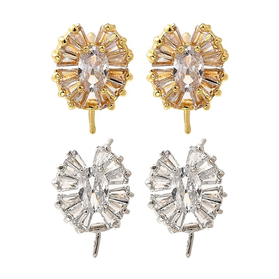 Серьги-гвоздики из латуни с фианитом, без кадмия и без свинца, долговечный