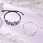 2Pcs 2 Colors Adjustable Nylon Thread Braided Bead Bracelets, Star Glass Beads and ABS Plastic Pearl Bracelets for Women