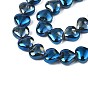 Electroplate Glass Beads Strands, Heart