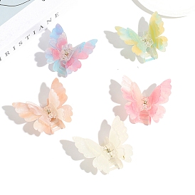 Double Butterfly Shape Cellulose Acetate(Resin) Claw Hair Clips, Hair Accessories for Women Girl