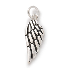 925 стерлингов серебряные подвески, подвески-крылышки с кольцами для прыжков и 925 штампом