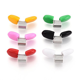 Железные мини-пружинные зажимы для бусин для изготовления бисерных украшений, с силиконовой ручкой