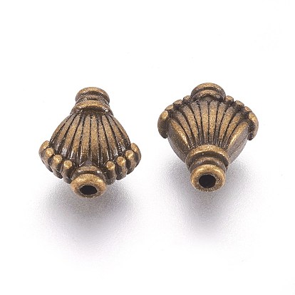 Tibetan Style Alloy Beads, Cadmium Free & Lead Free, Shell, 11mm long, 9mm wide, 5mm thick, hole: 1mm