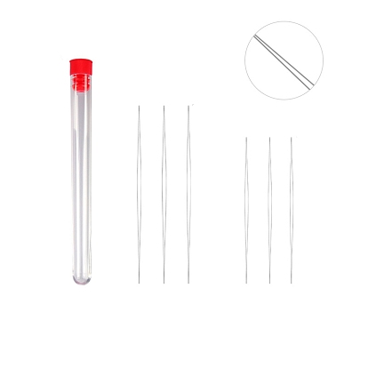 Stainless Steel Collapsible Big Eye Beading Needles, Seed Bead Needle, with Storage Tube