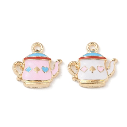 Подвески из эмали и сплава, золотой свет, чайник очарование