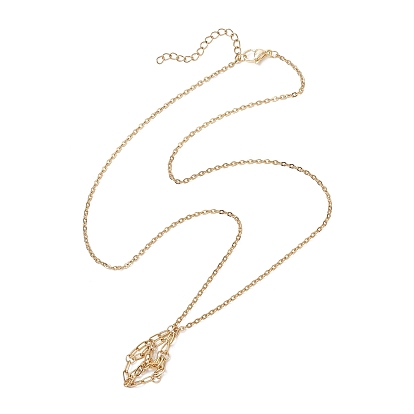 304 изготовление ожерелий-мешочков из нержавеющей стали для самородков драгоценных камней, с карабин-лобстерами 