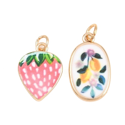 Латунные подвески с принтом, золотые