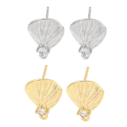 Латунные серьги-гвоздики из циркония, вентилятор