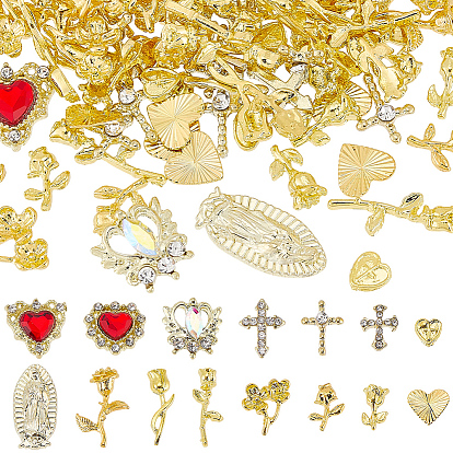 120шт 15 стили сплав кабошоны, 3аксессуары для наполнителей d charms, для женского украшения ногтей, разнообразные