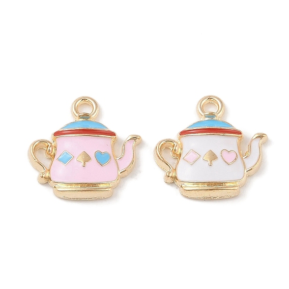 Подвески из эмали и сплава, золотой свет, чайник очарование
