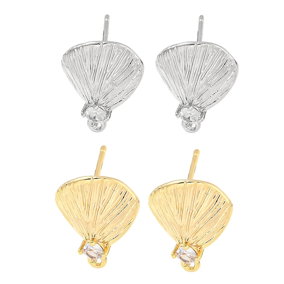 Латунные серьги-гвоздики из циркония, вентилятор