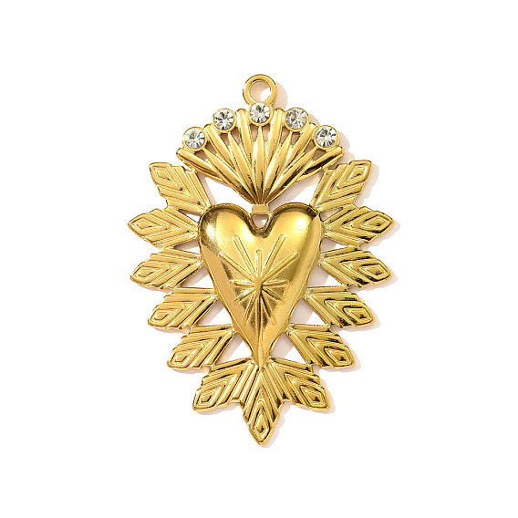 304 из нержавеющей стали большие кулоны, чары священного сердца, ионное покрытие (ip)