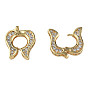 Brass Pave Clear Cubic Zirconia Twister Clasp, Nickel Free