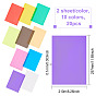 BENECREAT 20 Sheets 10 Colors PVC Plastic Sheets, Rectangle