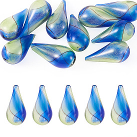 10Pcs Handmade Lampwork Beads, Teardrop