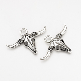 Tibetan Style Alloy Pendants, Cattle Head, Cadmium Free & Nickel Free & Lead Free