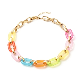 Two Tone Acrylic Cable Chain Necklace for Teen Girl Women