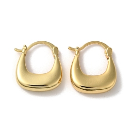 Rack Plating Brass Oval Hoop Earrings for Women, Lead Free & Cadmium Free, Long-Lasting Plated