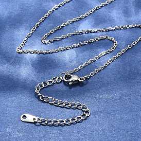 304 Stainless Steel Necklaces, Cable Chain Necklaces