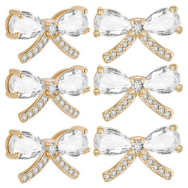 10 кулоны из латуни с микрочастицами и кубическим цирконием., бантом прелести, прозрачные
