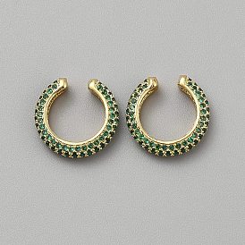 C-образные латунные серьги-каффы с микропаве из кубического циркония, реальный 18 k позолоченный