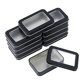 Жестяной ящик для хранения с прозрачным окном, коробка ювелирных изделий, для свечей, сухое хранение, специи, чай, конфеты, сувениры для гостей, прямоугольные