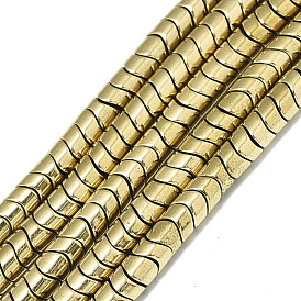 Electroplate Non-magnetic Synthetic Hematite Beads Strands, Twist Flat Round