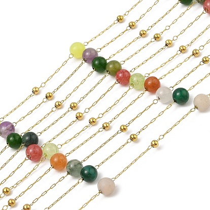 Ионное покрытие (ip) 304 звенья цепи из нержавеющей стали, с катушкой, С камнями, пайки, реальный 18 k позолоченный