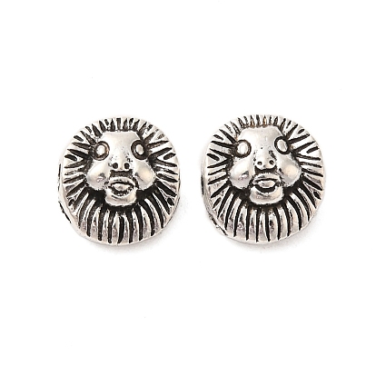 Сплавочные овальные бусины тибетского стиля , голова льва