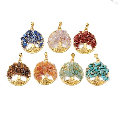 7шт. 7 стили натуральный зеленый авантюрин, лазурит, красный авантюрин, аметист, тигровый глаз и красная яшма, подвески из синтетической бирюзы, чакра сплав дерево жизни амулеты, золотые