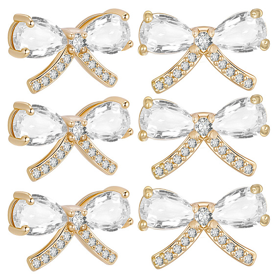 10 кулоны из латуни с микрочастицами и кубическим цирконием., бантом прелести, прозрачные