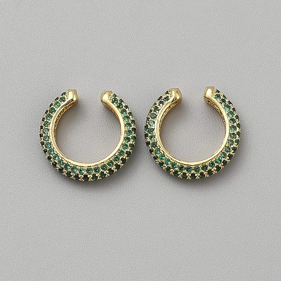 C-образные латунные серьги-каффы с микропаве из кубического циркония, реальный 18 k позолоченный