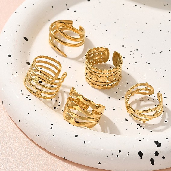 304 многослойные открытые манжеты из нержавеющей стали для женщин