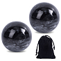 2 Stück natürliche schwarze Jade-Massagekugeln, mit 1pc Samtbeuteln