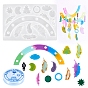 DIY Wind Chime Making Kits, including Moon/Feather/Tree Pendant Silicone Molds, Elastic Crystal Thread