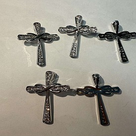 Pendentifs en laiton zircon cubique transparent, plaqué longue durée, traverser avec l'infini