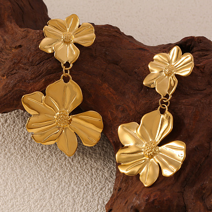 Цветочные 304 из нержавеющей стали болтаться серьги