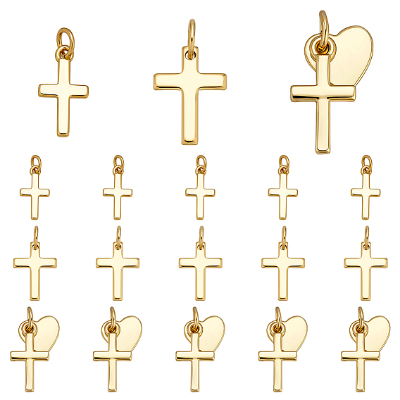 Стойки обшивки латунные подвески, крест прелести, с прыжковых колец