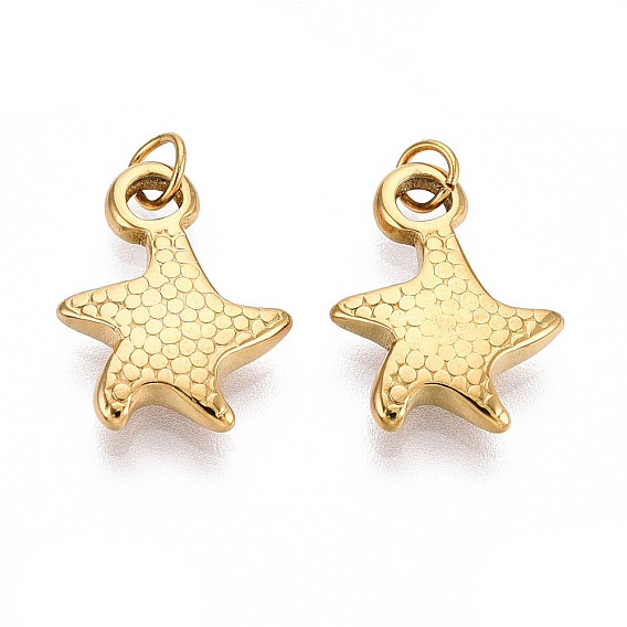304 подвески из нержавеющей стали, с целью перехода в кольце, очарование морской звезды, ионное покрытие (ip)