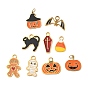 304 эмалированные подвески из нержавеющей стали на тему Хэллоуина, золотые