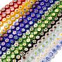 Handmade millefiori lampwork beads strands, плоско-круглые